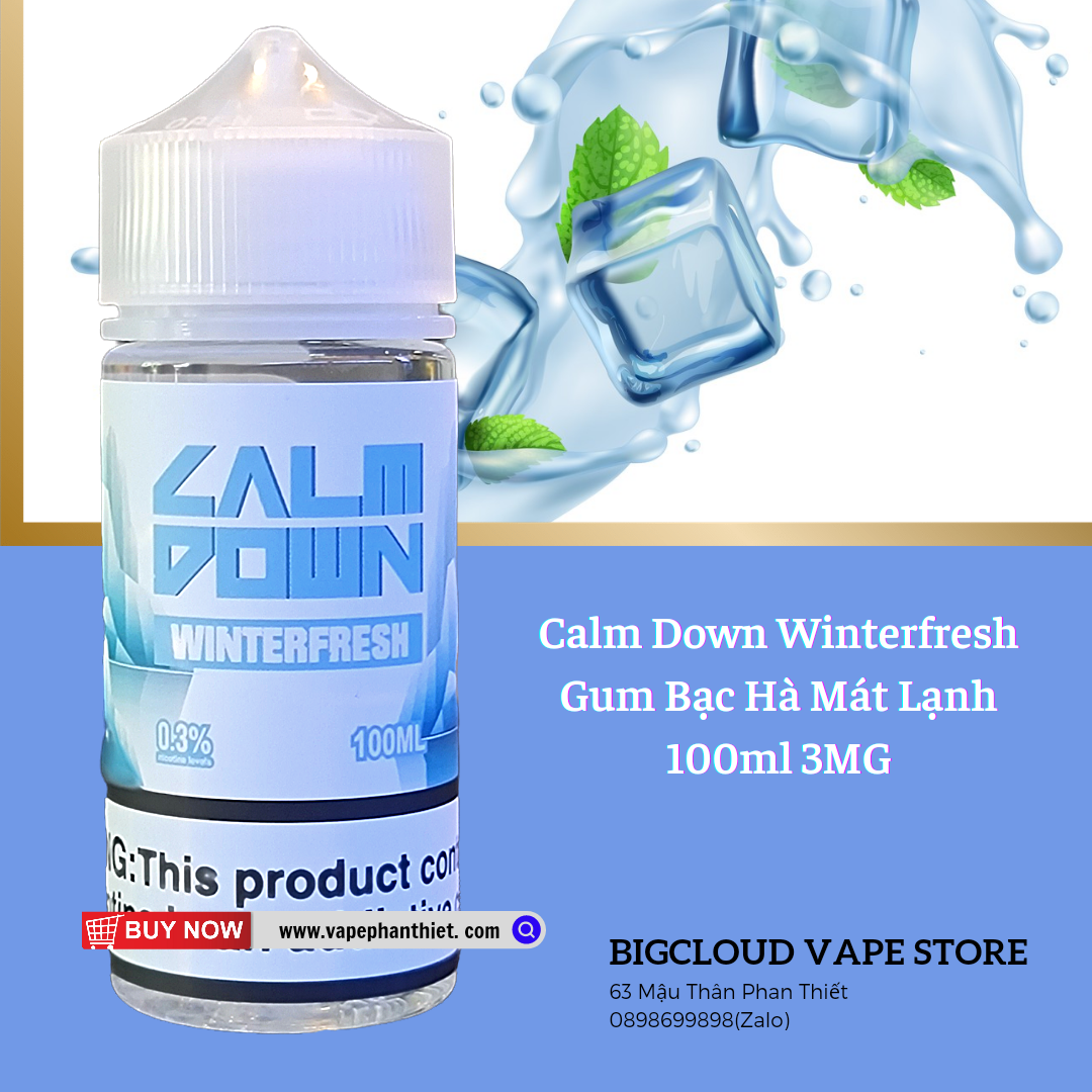 Calm Down Winterfresh 100ml 6MG Kẹo bạc hà