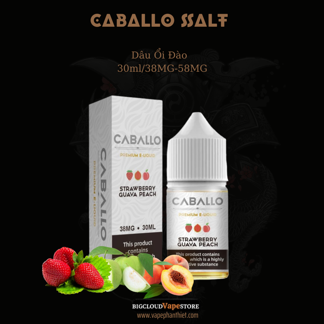 CABALLO SALT 30ml 38MG-58MG Dâu Ổi Đào 