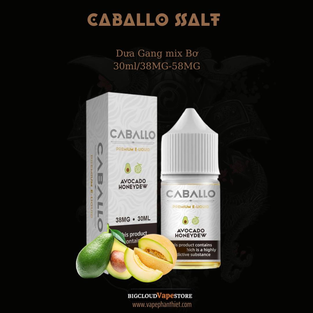 CABALLO SALT 30ml 38MG-58MG Dưa Gang mix Bơ