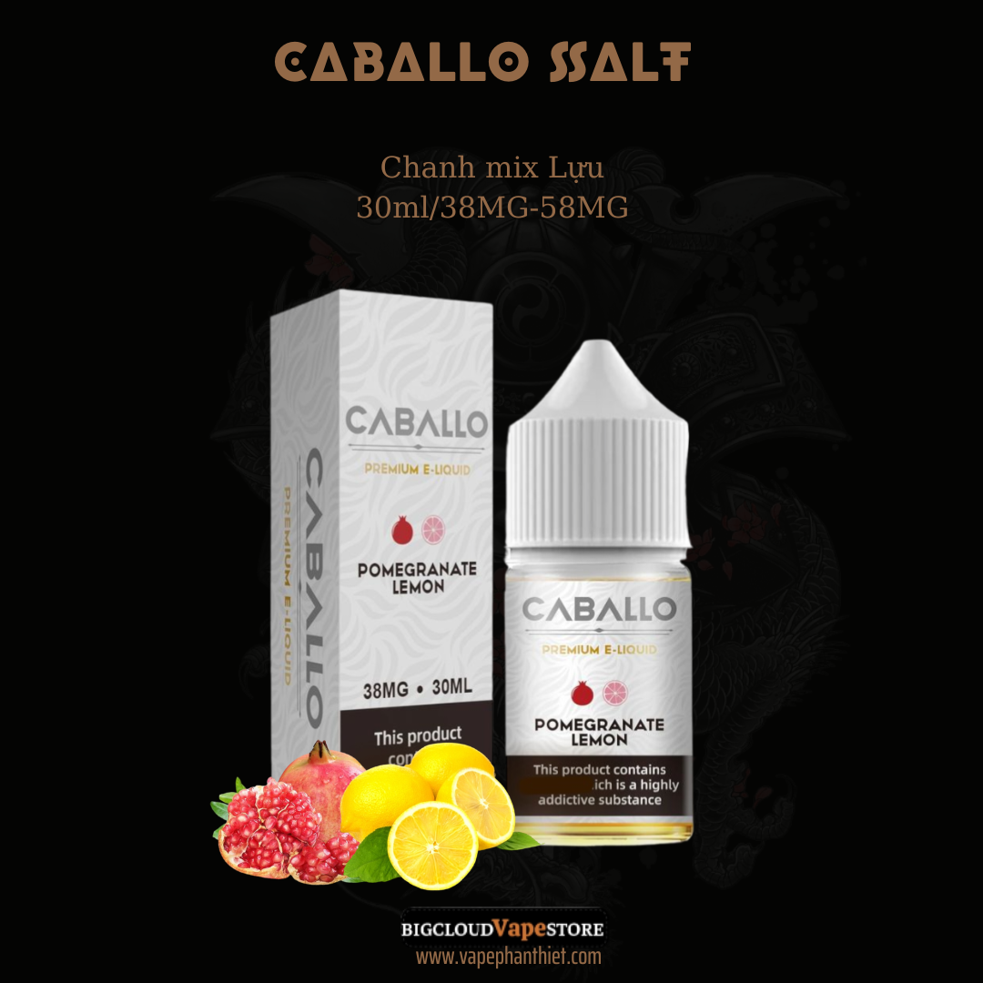 CABALLO SALT 30ml 38MG-58MG Chanh mix Lựu