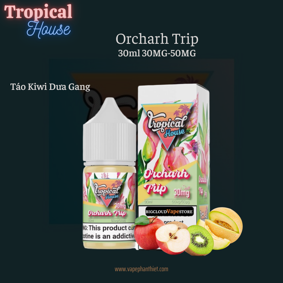 Tropical House Salt 30ml 30MG-50MG Táo Kiwi Dưa Gang 