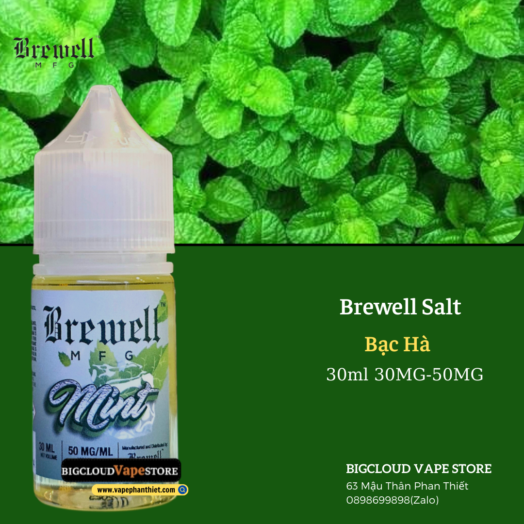 Brewell MFG Salt 30ml 30MG-50MG Bạc Hà 