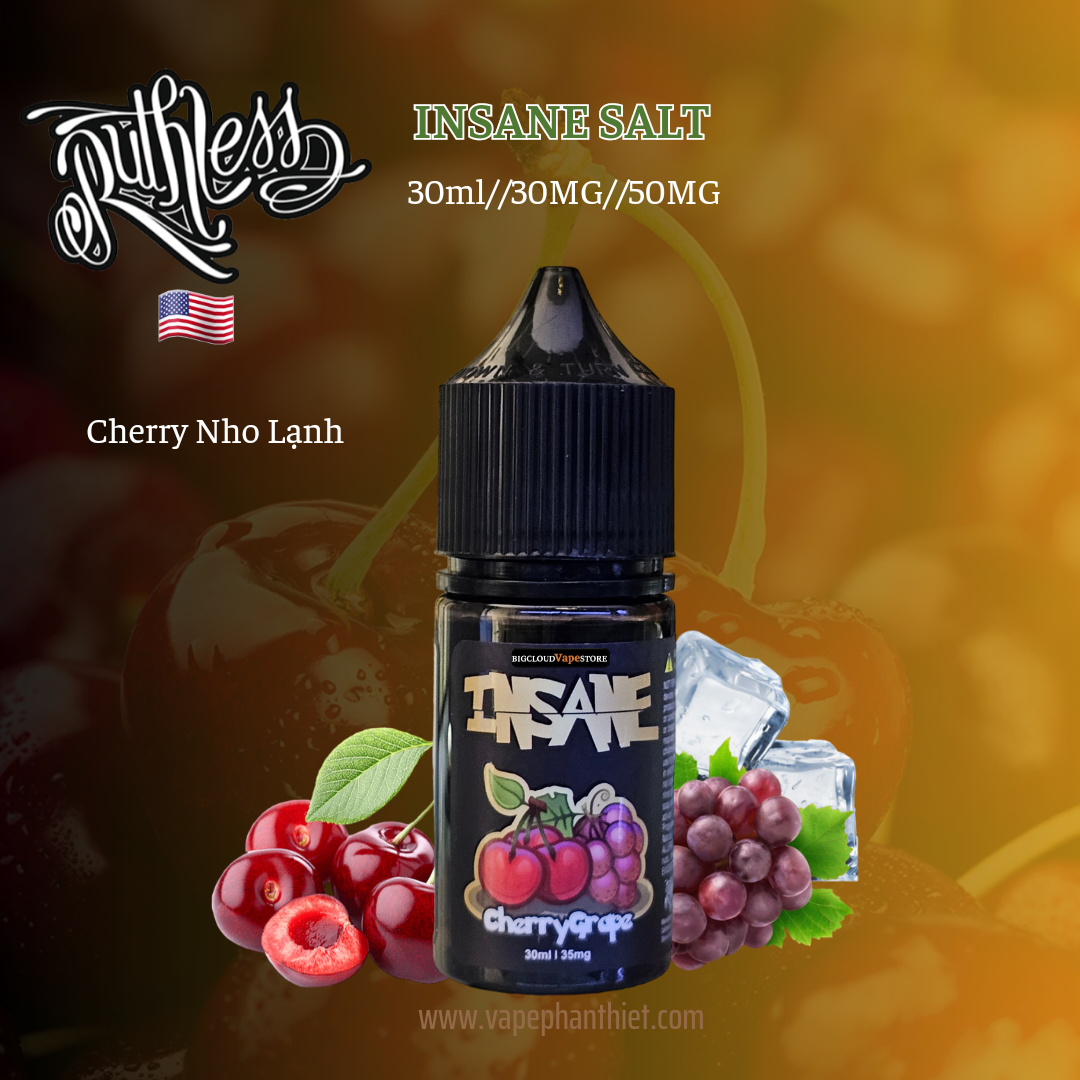 Ruthless Insane Salt Cherry Nho 30ml 30MG-50MG 