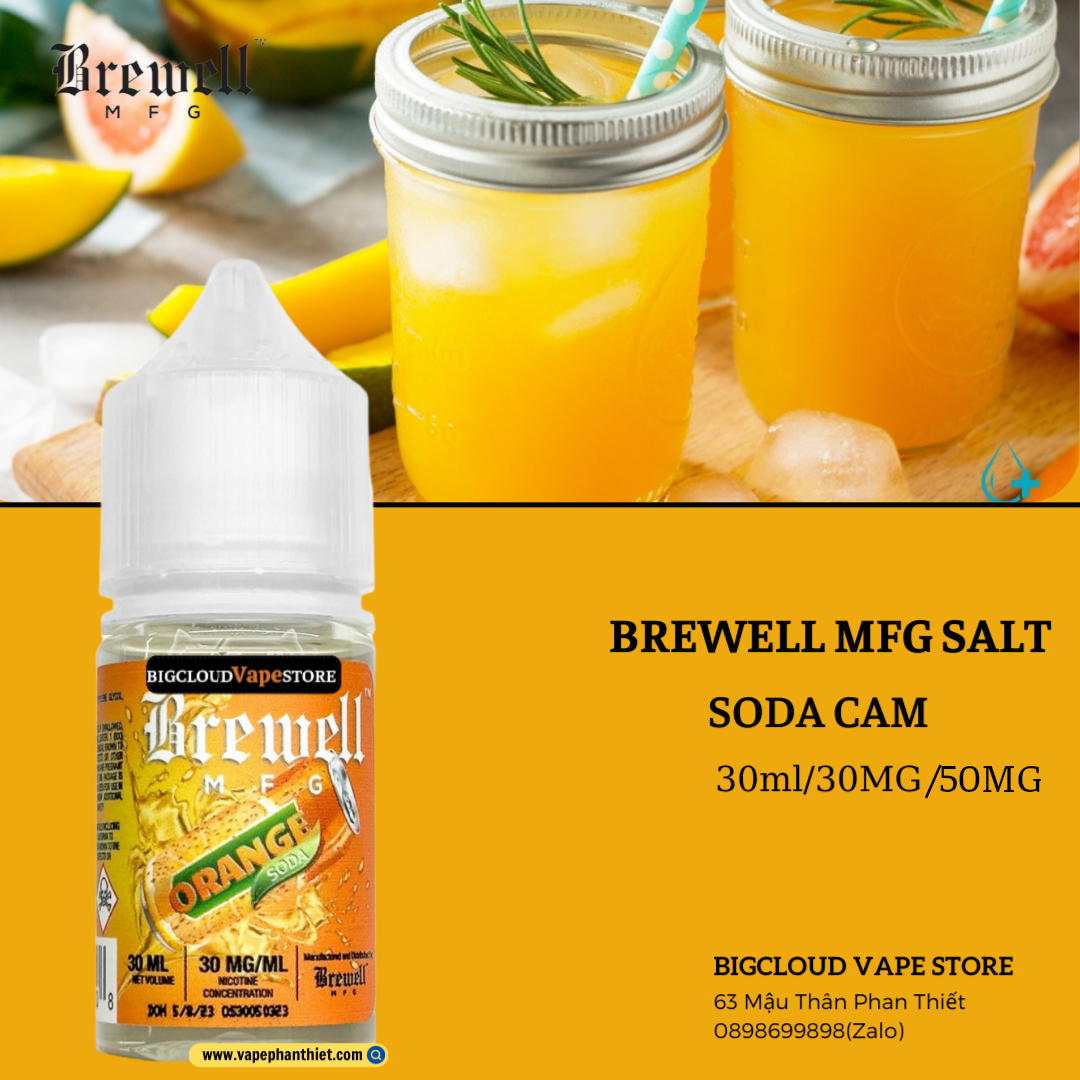 Brewell MFG Salt 30ml 30MG-50MG Soda Cam 