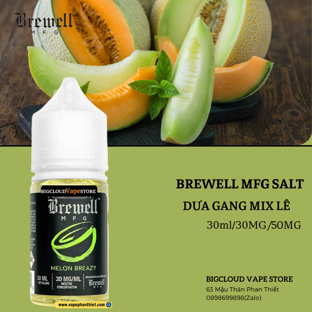 Brewell MFG Salt 30ml 30MG-50MG Dưa Gang Lê Lạnh