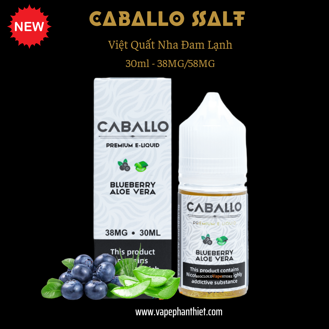 CABALLO SALT 30ml 38MG-58MG Việt Quất Nha Đam Lạnh